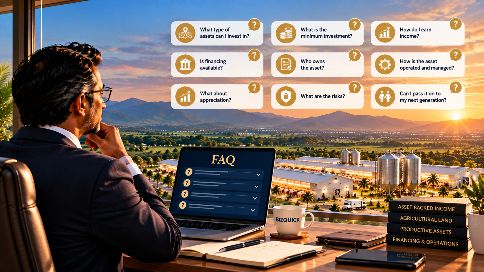 Productive asset estate representing long-term asset-backed income