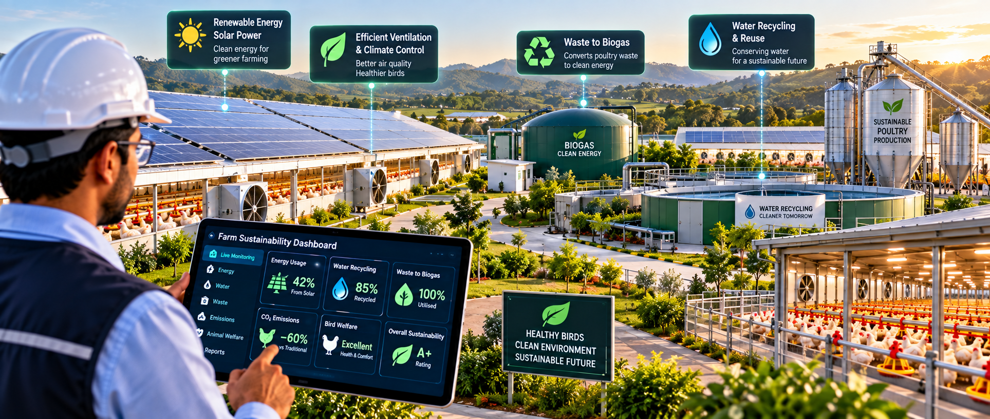 Resource efficient poultry estate