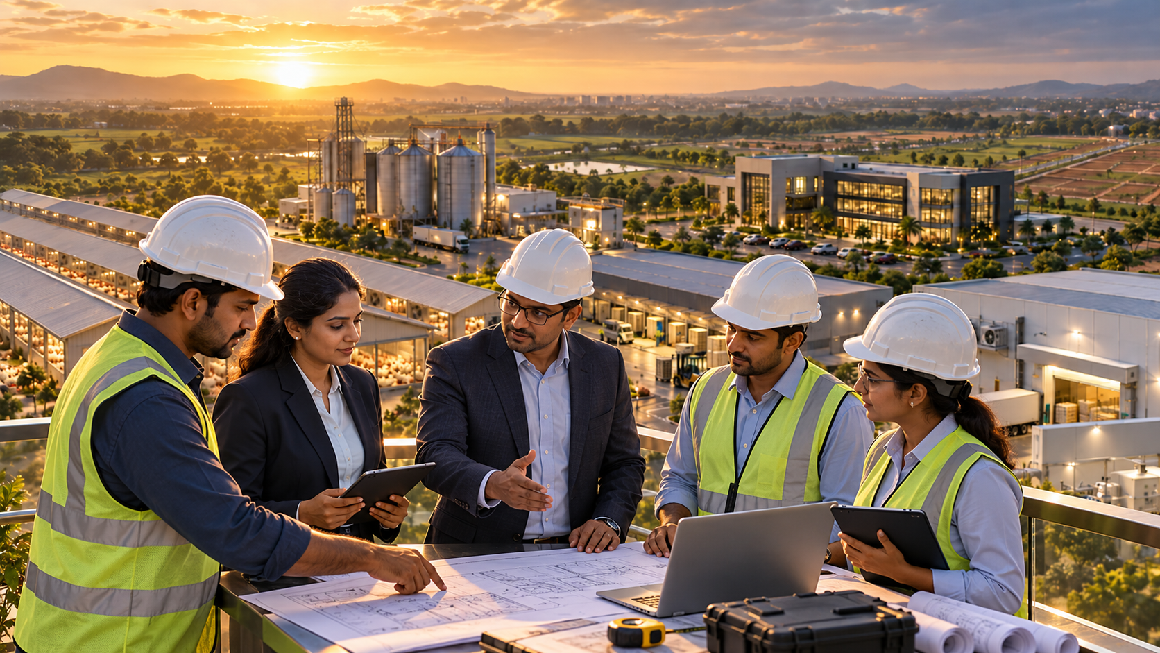 Professional management team overseeing productive real estate