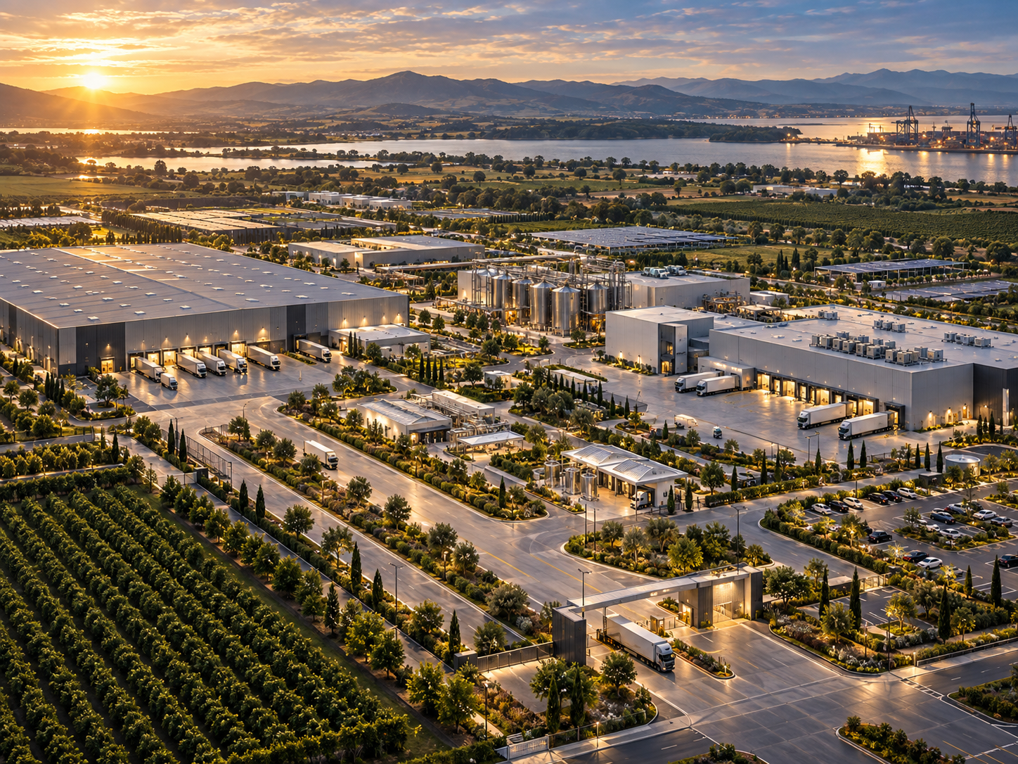 Modern productive commercial real estate operating facility