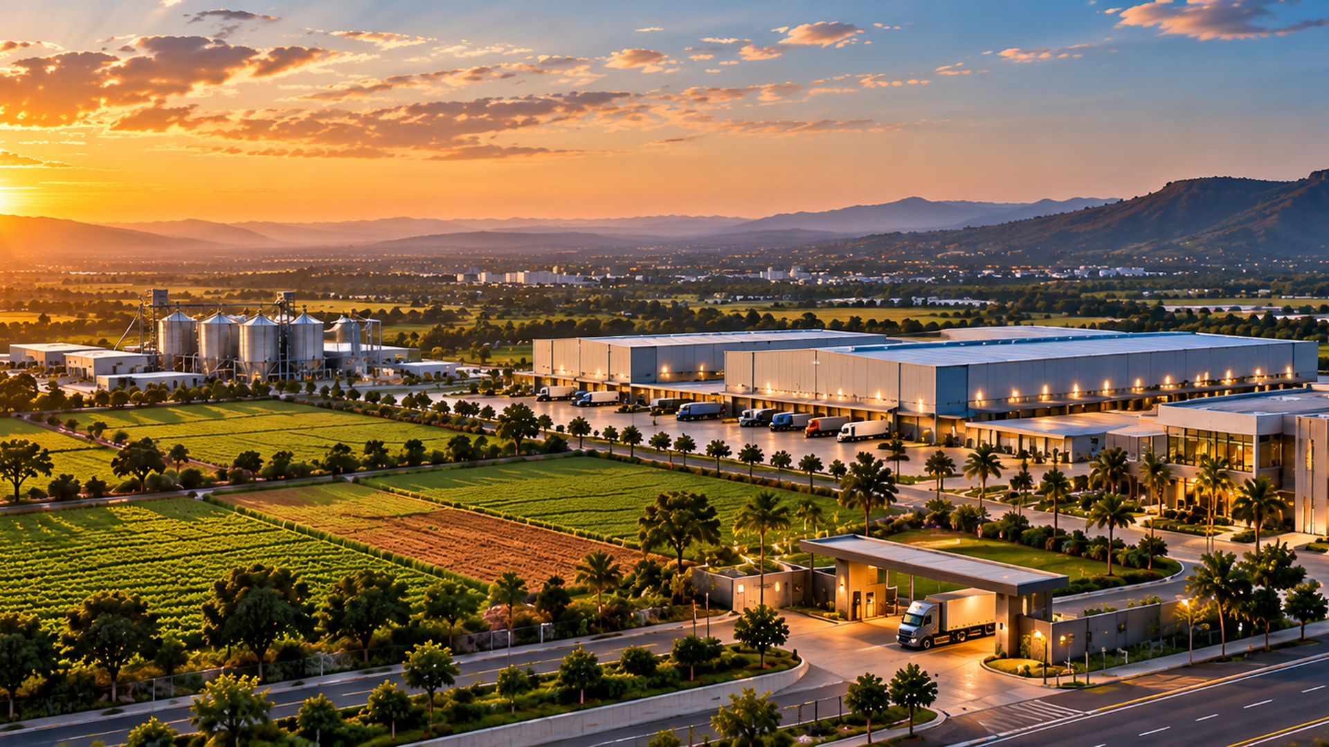 Modern warehouse and logistics property representing productive commercial real estate