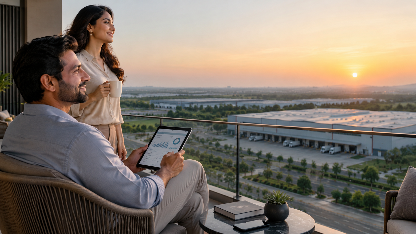 Investor viewing productive real assets