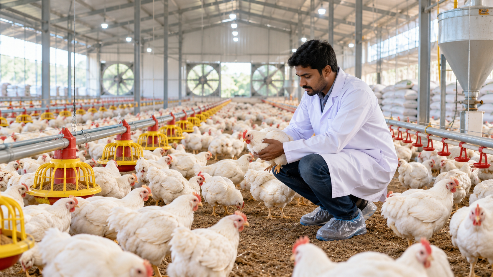 Modern professionally managed poultry estate infrastructure in India