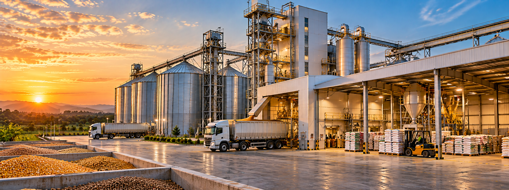 Industrial animal feed production facility